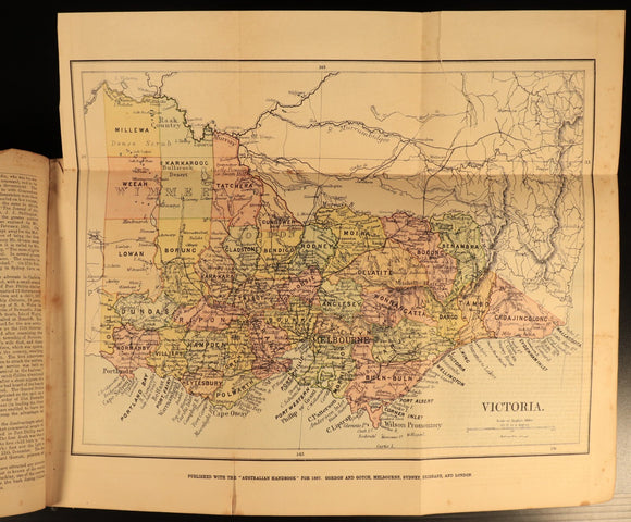 1887 Australian Handbook Directory Business Guide Colonial History Book Maps