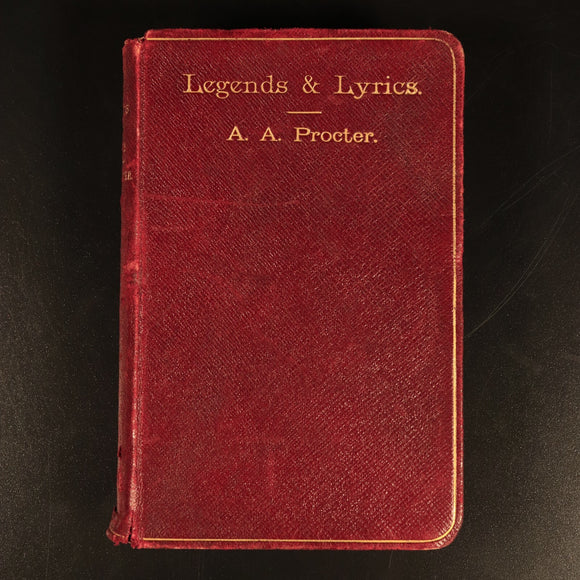 1892 Legends & Lyrics by Adelaide Anne Procter Antique British Poetry Book