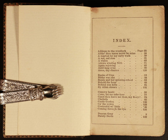 Songs Of Robert Burns Miniature Book Wooden Covers c1885 Antique Poetry Book