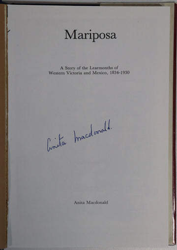 1982 Mariposa: Story Of The Learmonths Australian History Book Western Victoria - 0