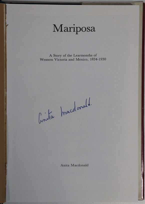 1982 Mariposa: Story Of The Learmonths Australian History Book Western Victoria