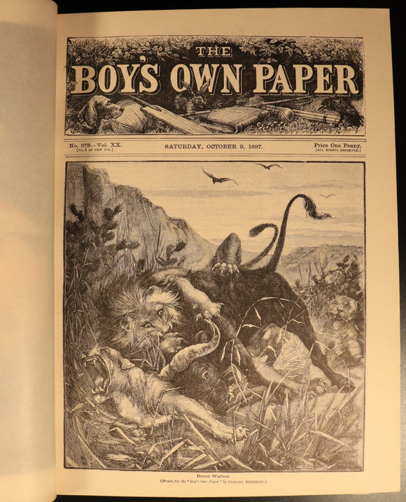 The Boys Own Annual 1897-98 Antique British Illustrated Boys Book Boys Own Paper
