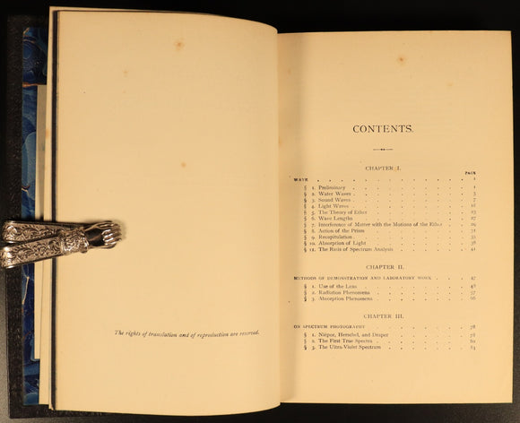 1894 Studies In Spectrum Analysis by JN Lockyer Antique Science Reference Book