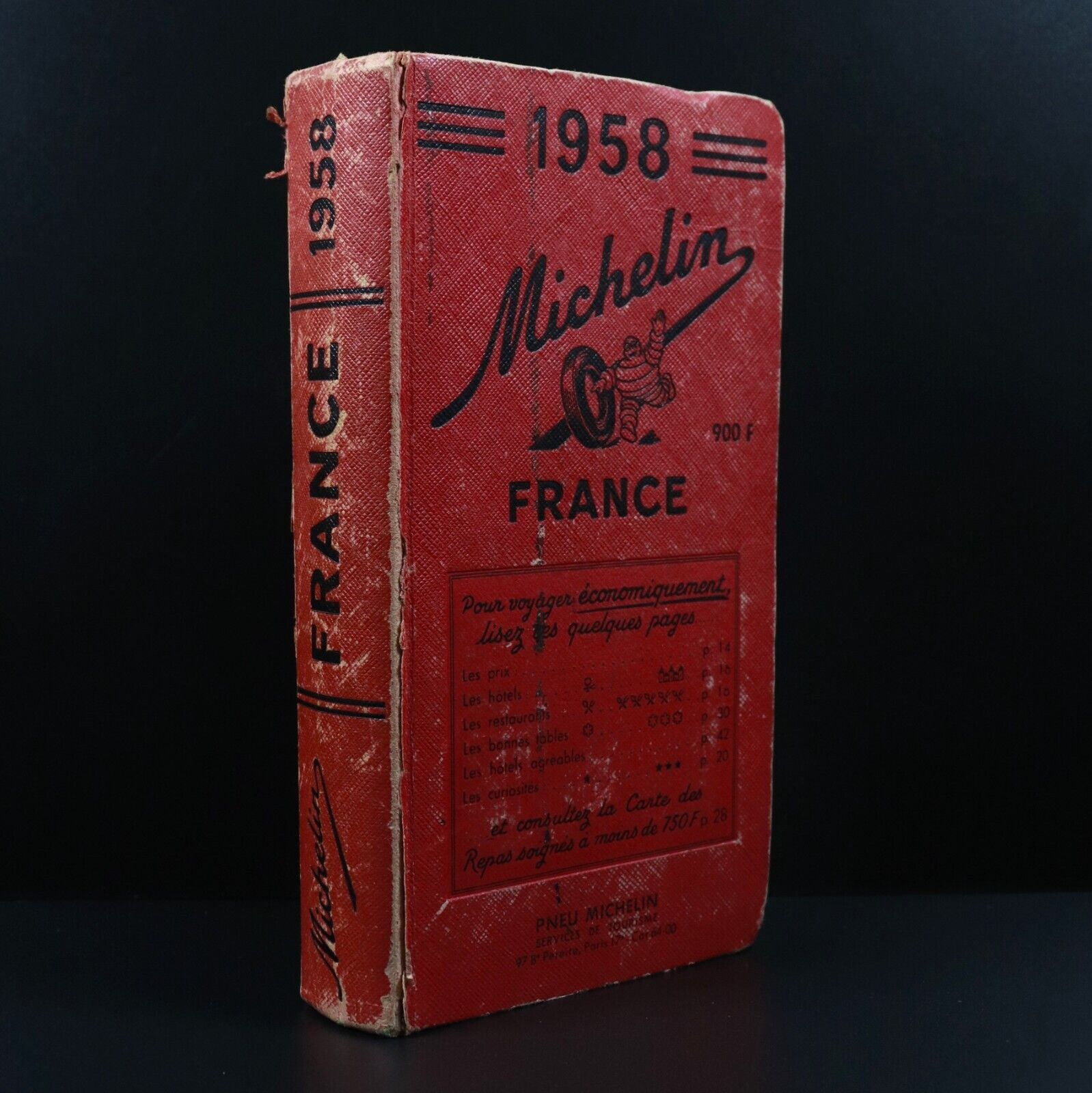 1958 Michelin Guide To France For 1958 Antique Michelin Travel Guide Book w/Maps