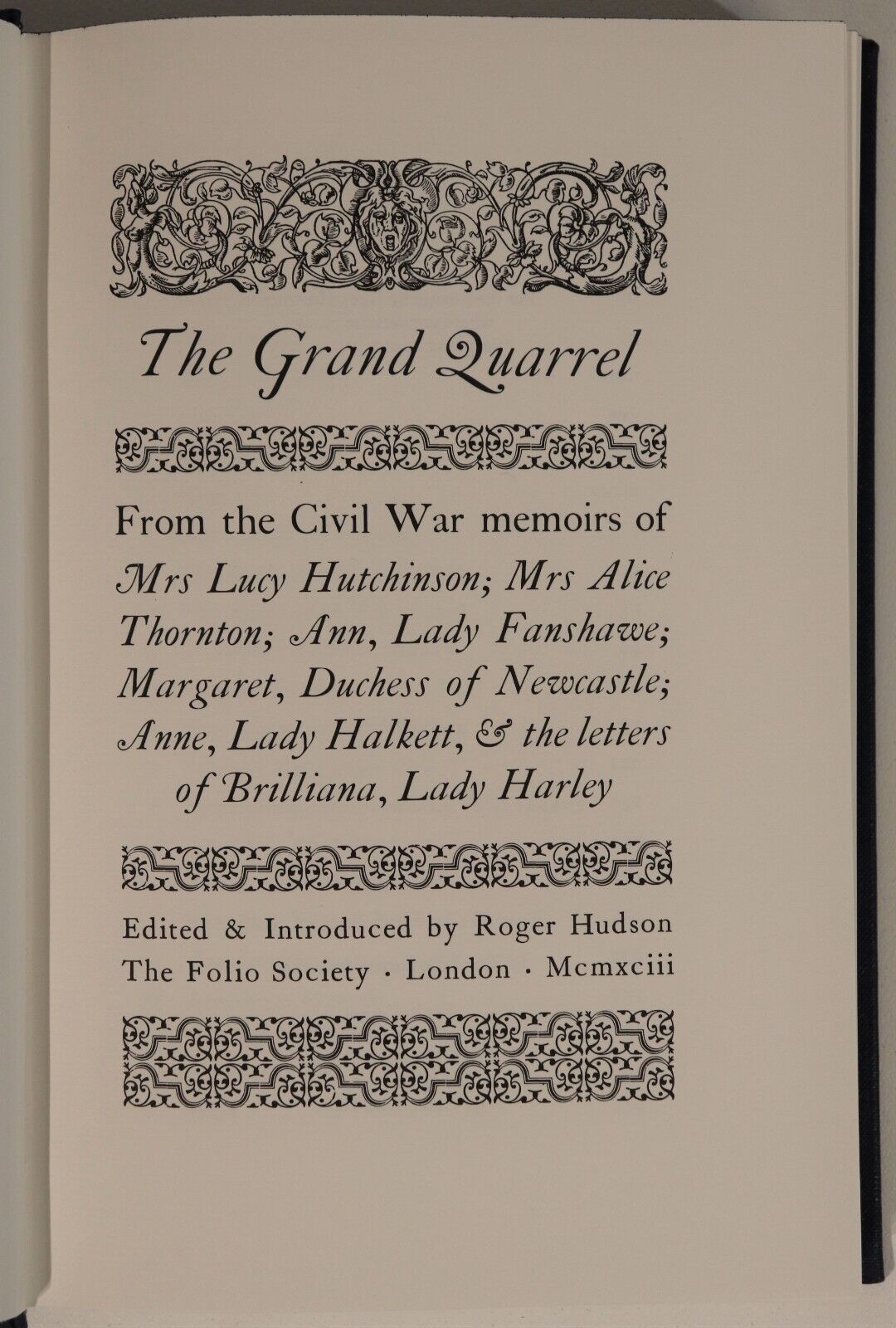 1993 The Grand Quarrel Folio Society American Civil War Book