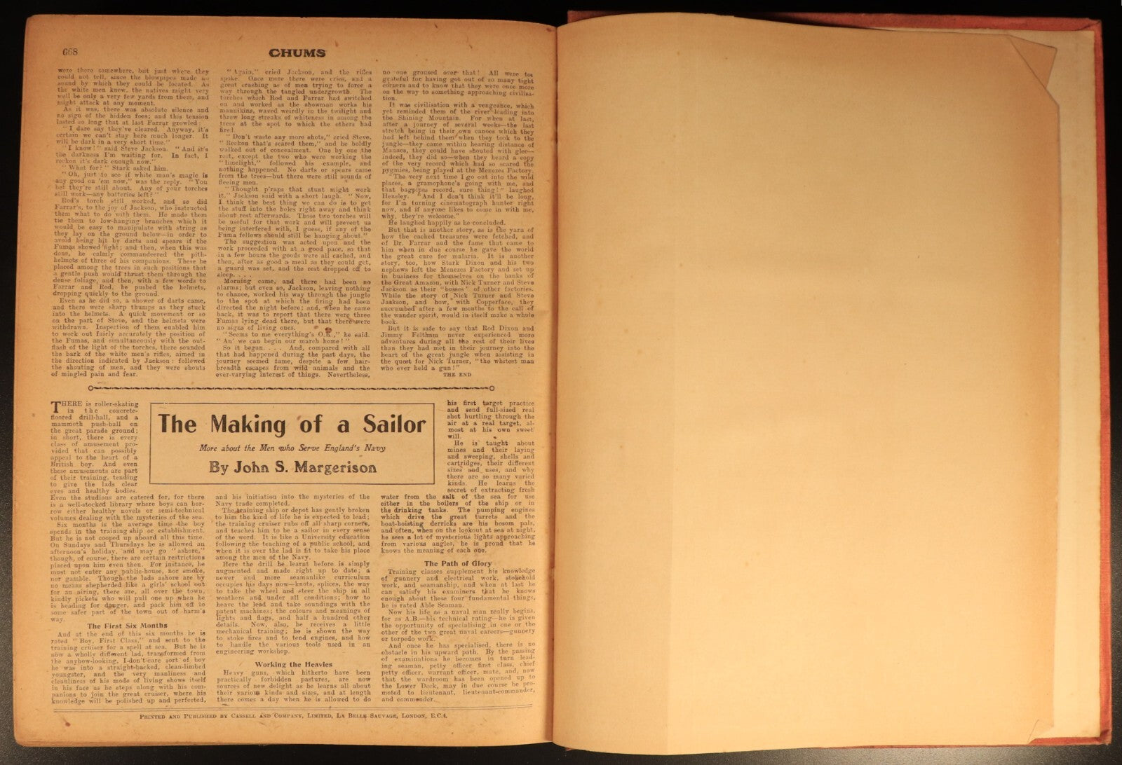 Chums 1919 Illustrated Paper For Boys Antique Illustrated British Childrens Book
