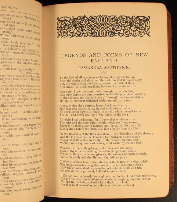 c1905 The Poetical Works Of John Greenleaf Whittier Antique American Poetry Book