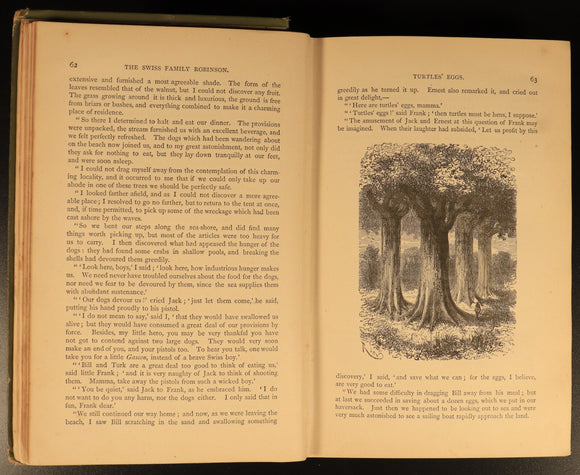 c1898 Swiss Family Robinson by H. Frith Antique Illustrated Fiction Book