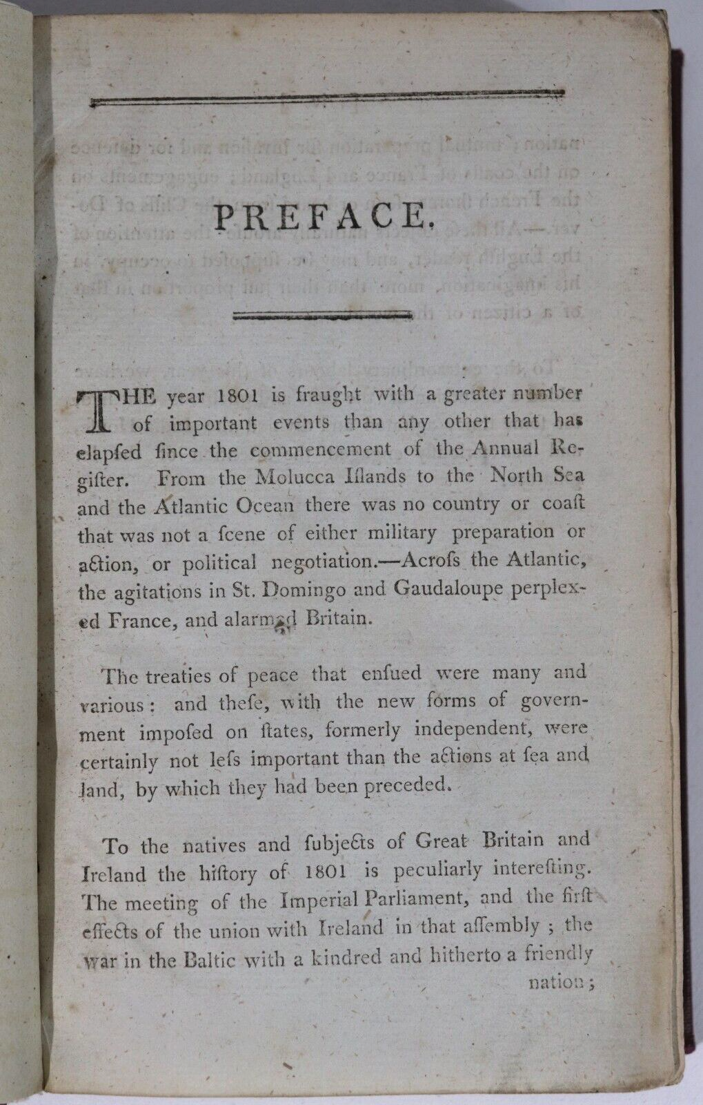 1802 The Annual Register For The Year 1801 Antiquarian British History Book