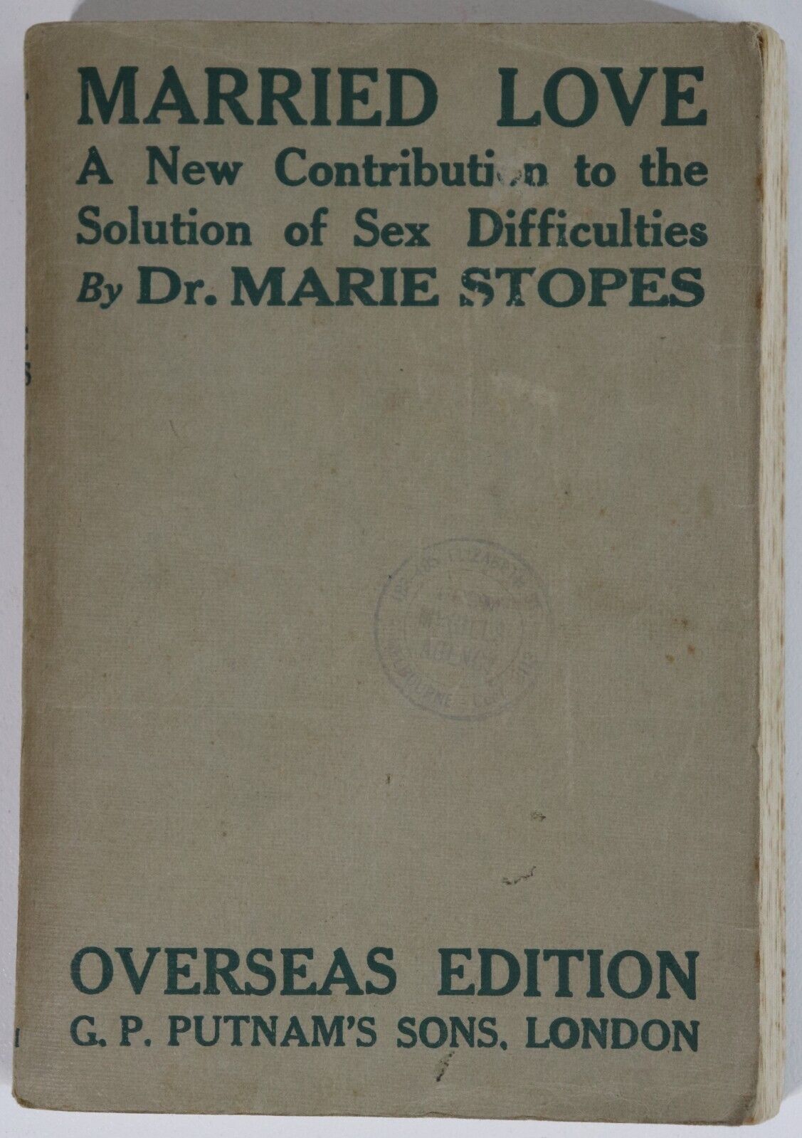 1933 Married Love by Dr Marie Stopes Antique Sex Psychology Reference Book