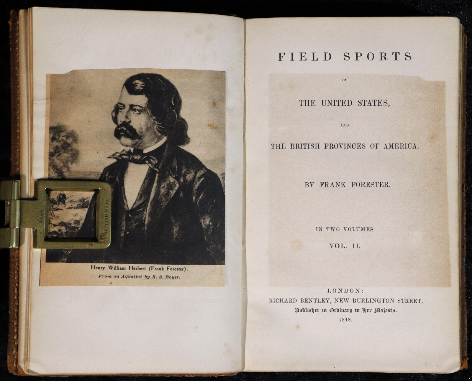 1848 2vol Field Sports In The United States Antiquarian Sport Book Set USA