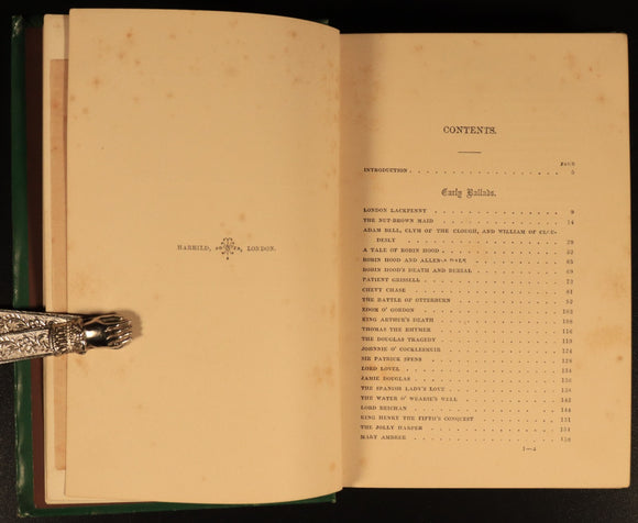 1862 Early Ballads Traditions & Customs Robert Bell Antique Music History Book