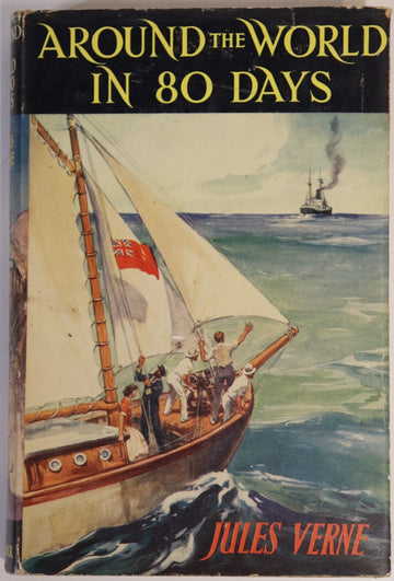 c1957 Around The World In Eighty Days by Jules Verne Vintage Fiction Book