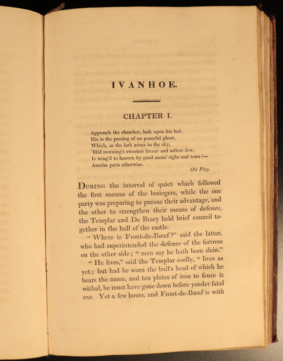 1822 Historical Romances Ivanhoe by Walter Scott Antiquarian Fiction Book 2vol