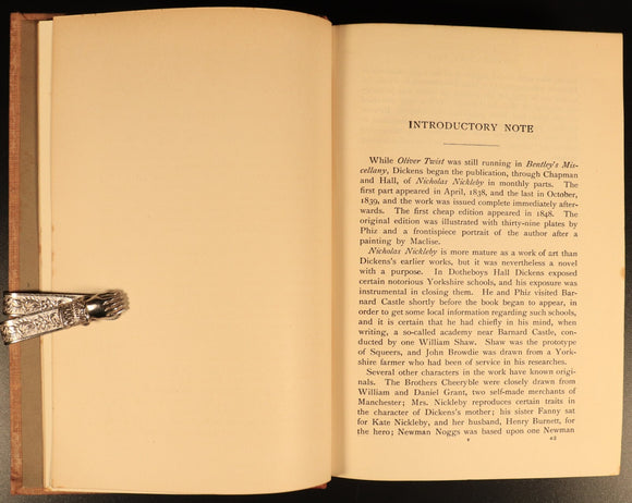 1912 Nicholas Nickleby by Charles Dickens Antique Fiction Book Gresham V4