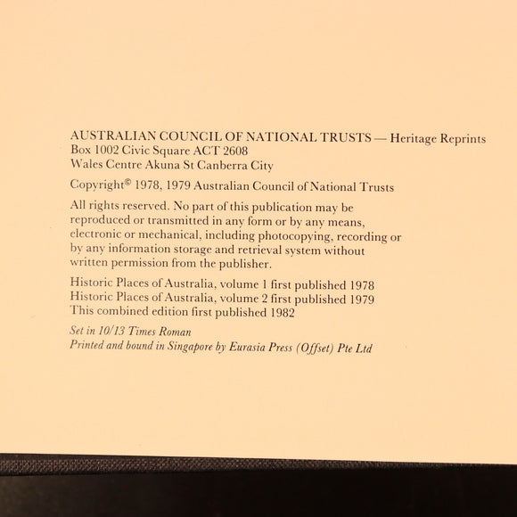 1982 Historic Places Australia 2vol Architecture Reference Book National Trust