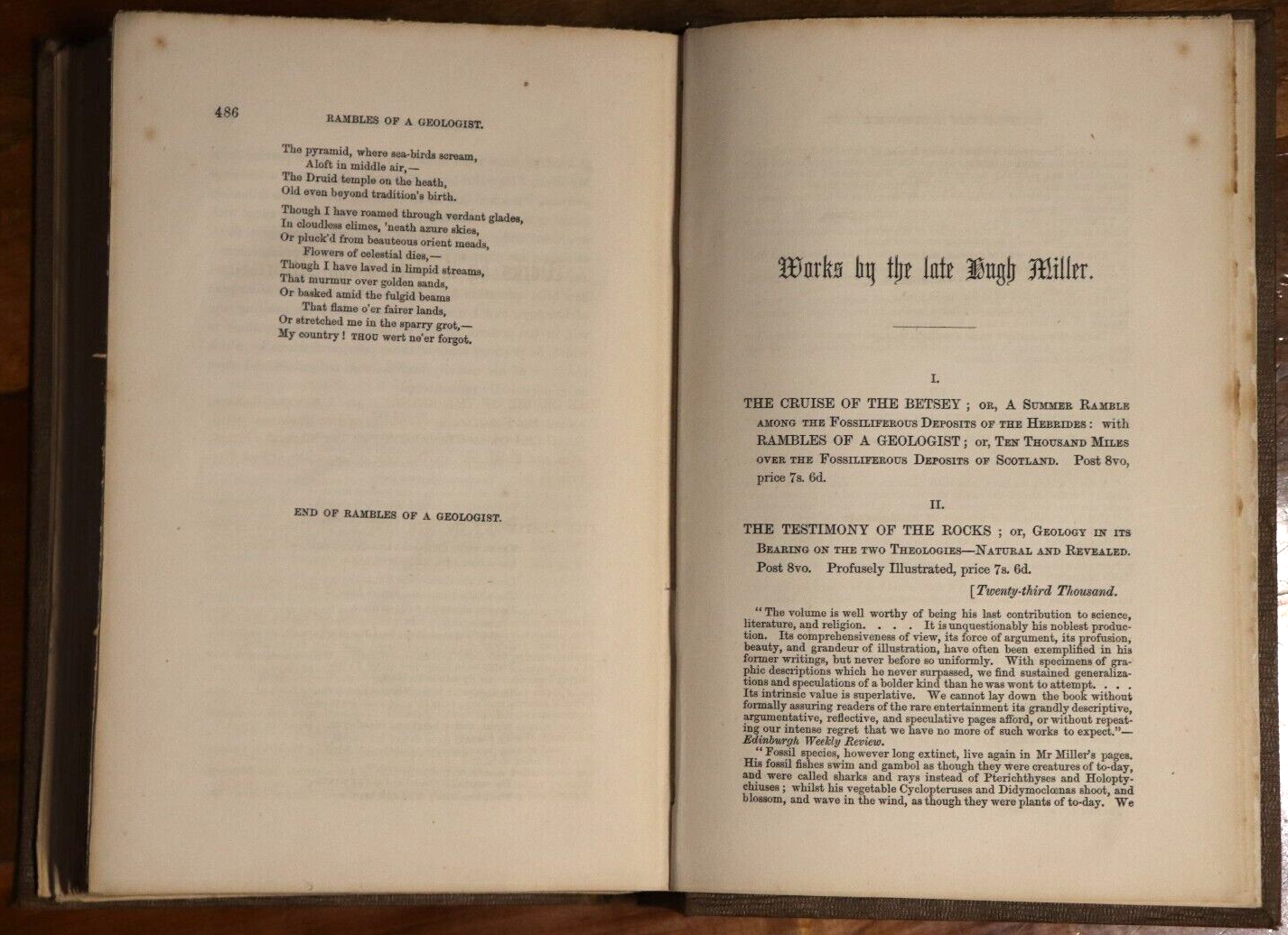 1858 The Cruise Of The Betsey by Hugh Miller Antiquarian Exploration Book 1st Ed