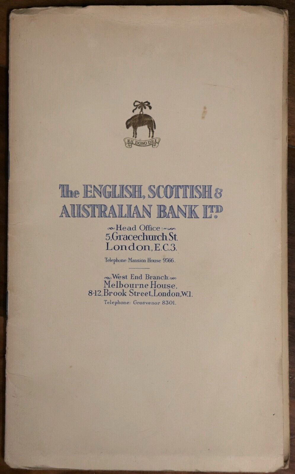 1955 The ES&A Bank: Picture Map of London Vintage Map Australian Banking History