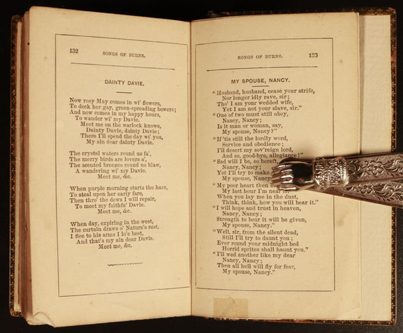 Songs Of Robert Burns Miniature Book Wooden Covers c1885 Antique Poetry Book