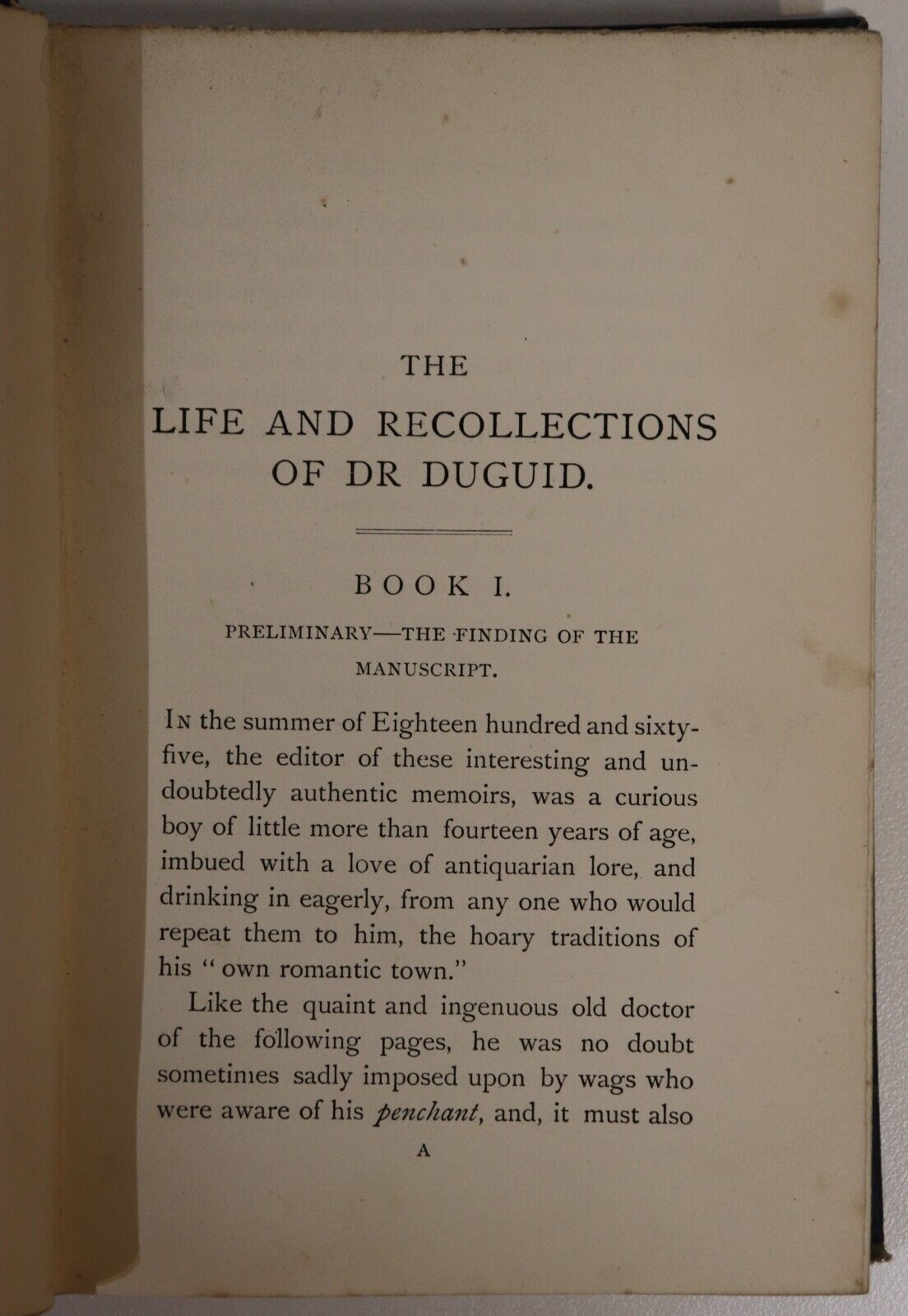 1887 Life & Recollections Of Doctor Duguid Antique Scottish History Book - 0