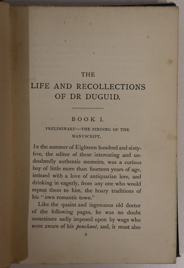 1887 Life & Recollections Of Doctor Duguid Antique Scottish History Book - 0