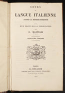 1862 Cours de Langue Italienne French Italian Antiquarian Language Book Martelli-2