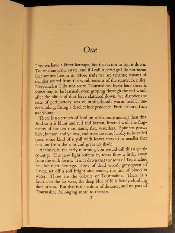 1963 Tourmaline by Randolph Stow Vintage Australian Fiction Book 1st Edition