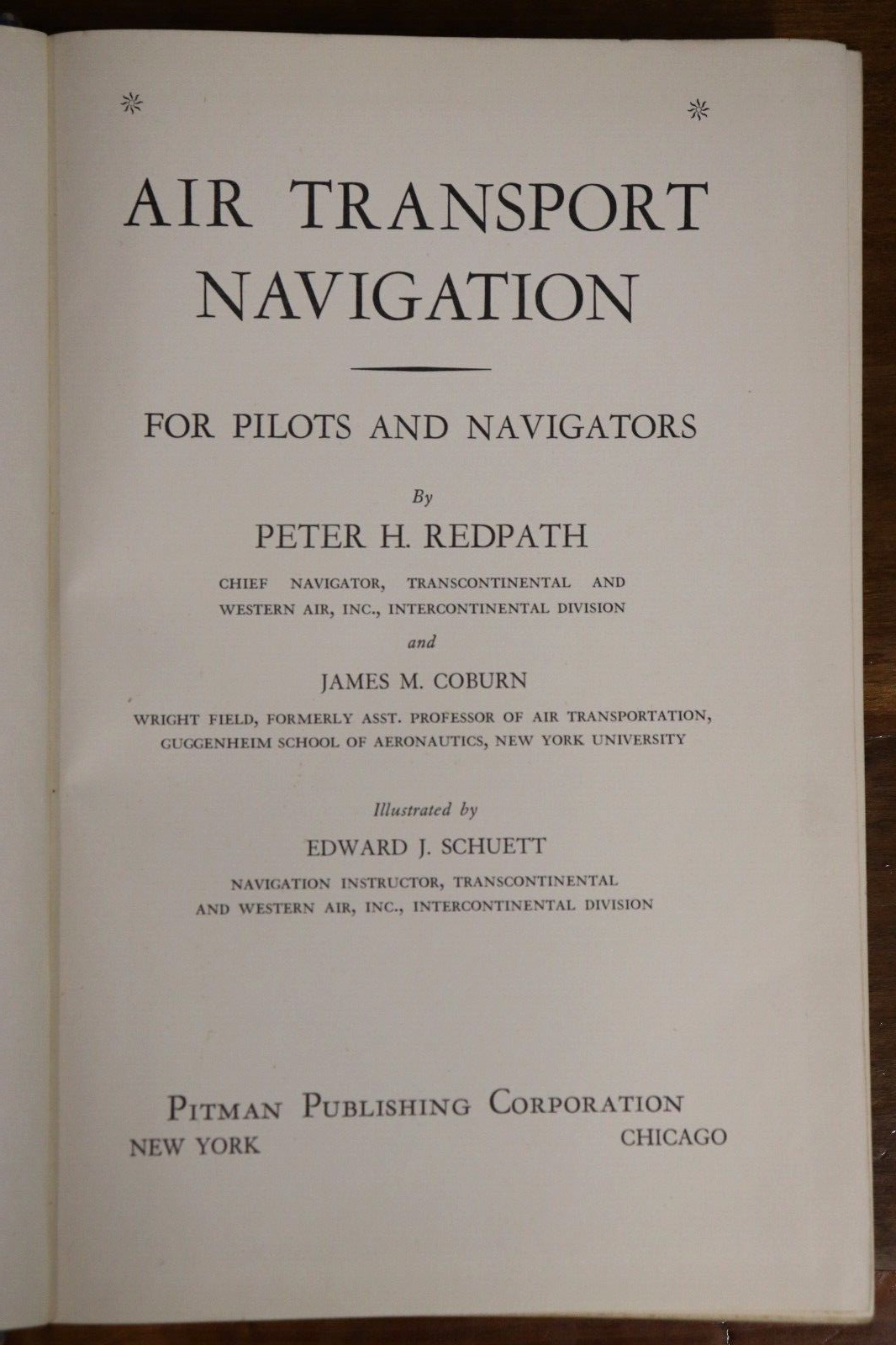 1943 Air Transport Navigation by P Redpath Antique Flight Pilot Navigation Book - 0