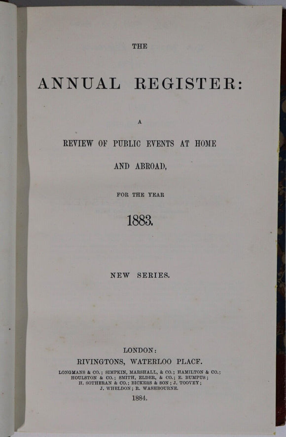 c1876 8vol The Annual Register For Years 1876 to 1894 Antique History Books