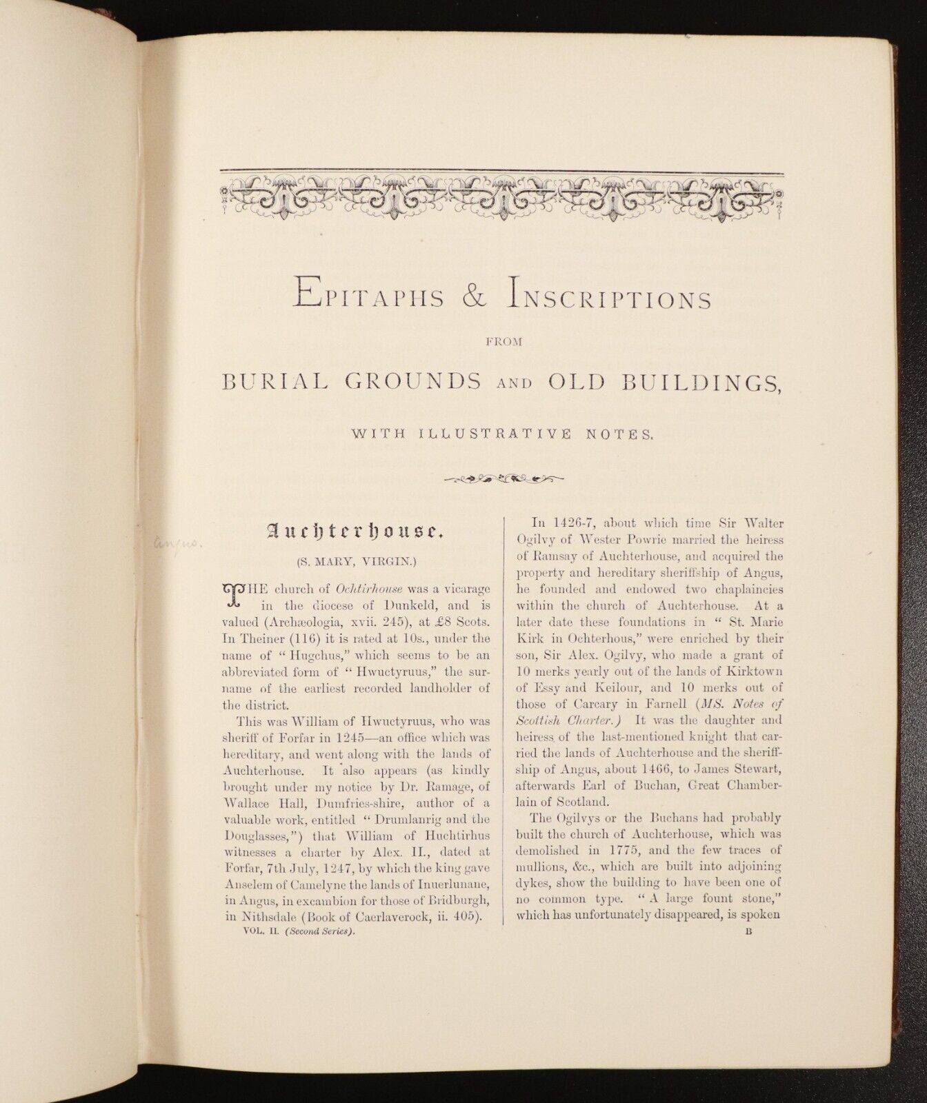 1879 Epitaphs & Inscriptions In Burial Ground Old Buildings Antique History Book