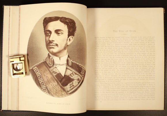 c1880 Cassell's International Portrait Gallery Antique History Book Fine Binding