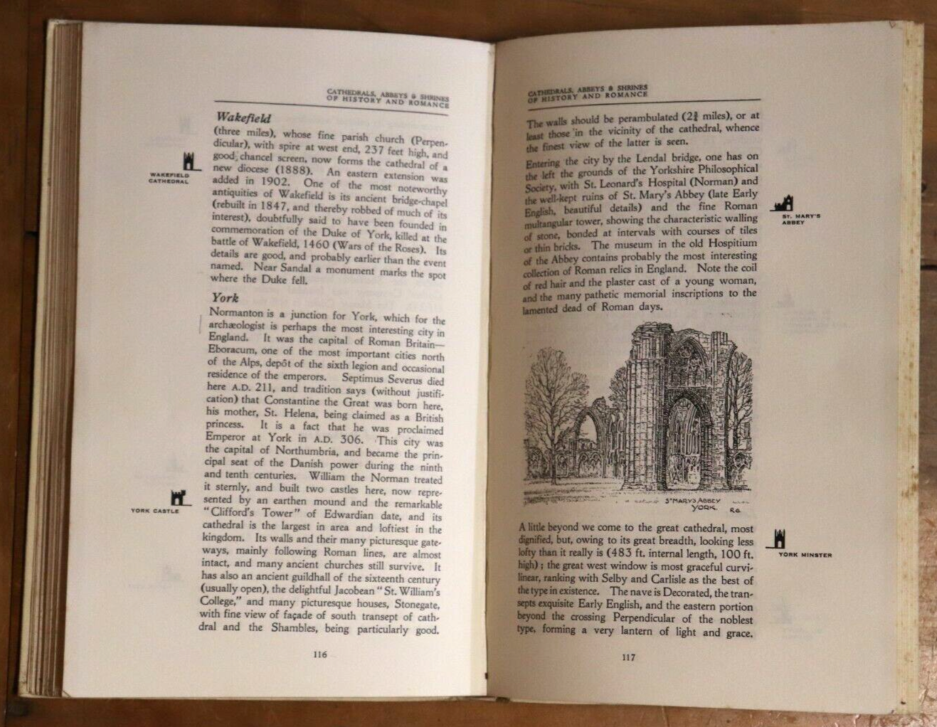 c1928 Cathedrals Abbeys & Shrines Of The British Isles Antique History Book