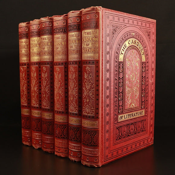 The Casquet Of Literature by Charles Gibbon 6vol c1877 Antique History Book Set