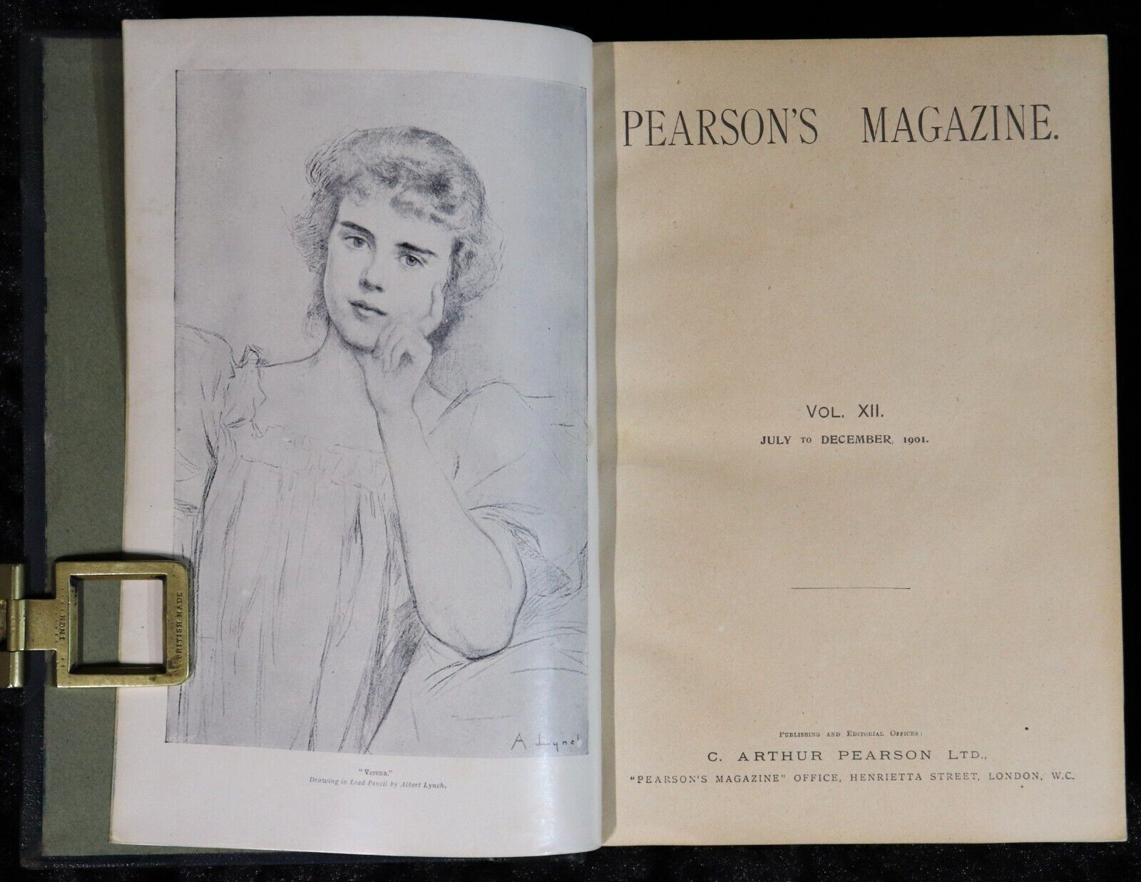 1901 Pearson's Magazine: HG Wells Antique British History & Literature Book - 0