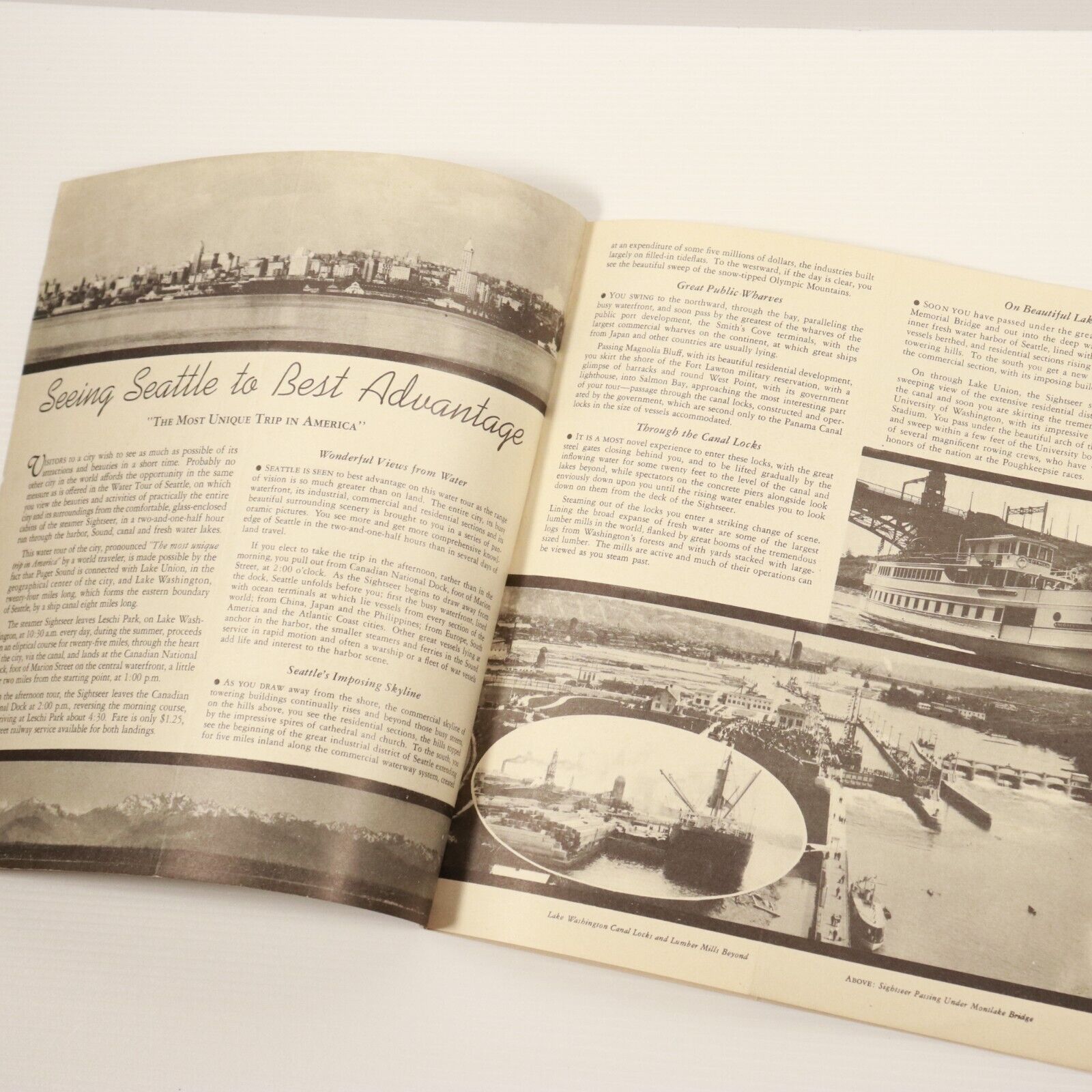 c1935 Seeing Seattle By Water American Tourism Brochure Anderson Water Tours