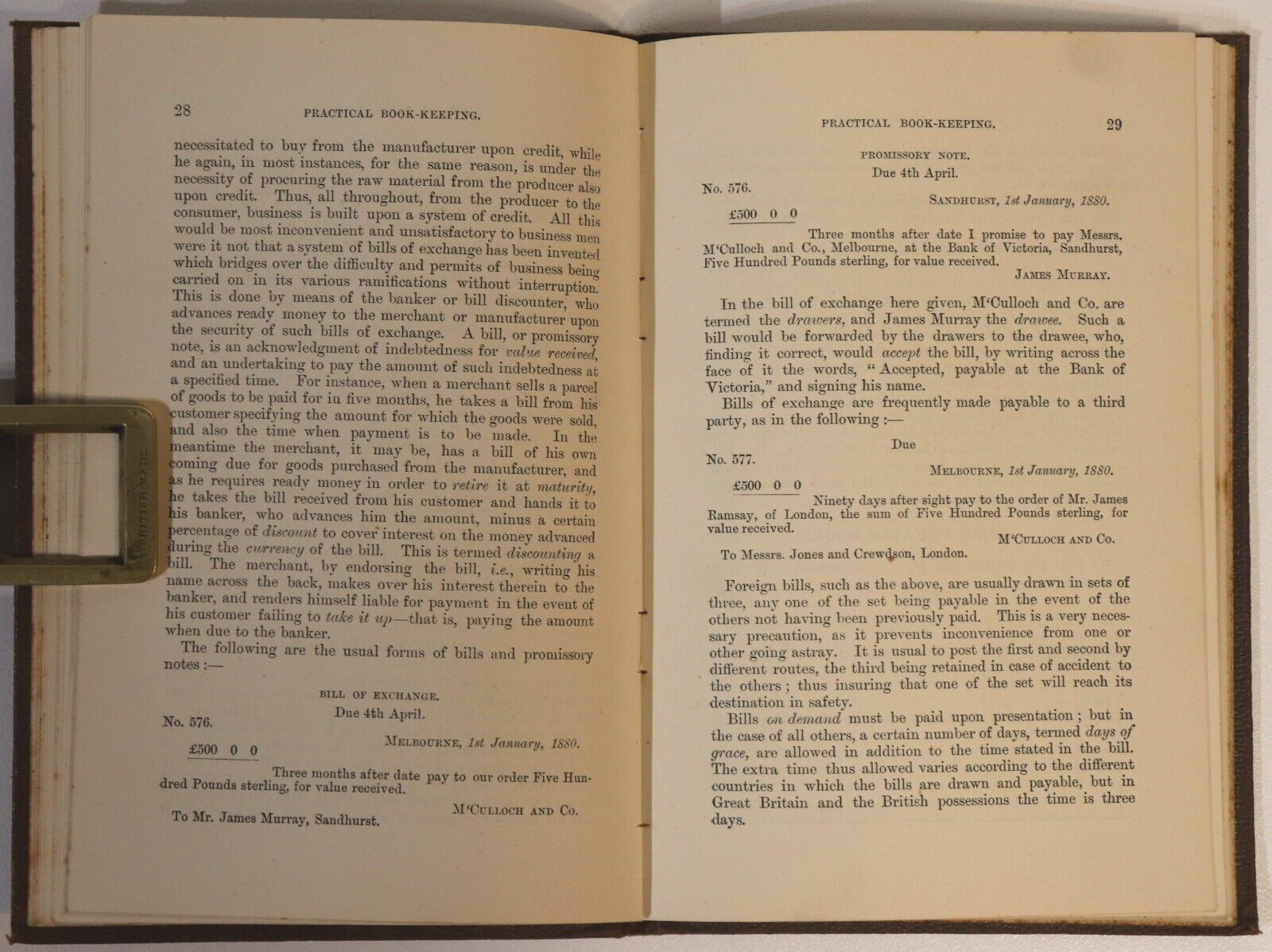 1882 Practical Book-Keeping by J Scouller Australian Finance History Book