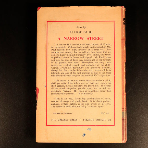 Springtime In Paris by Elliot Paul 1951 Antique French History & Travel Book