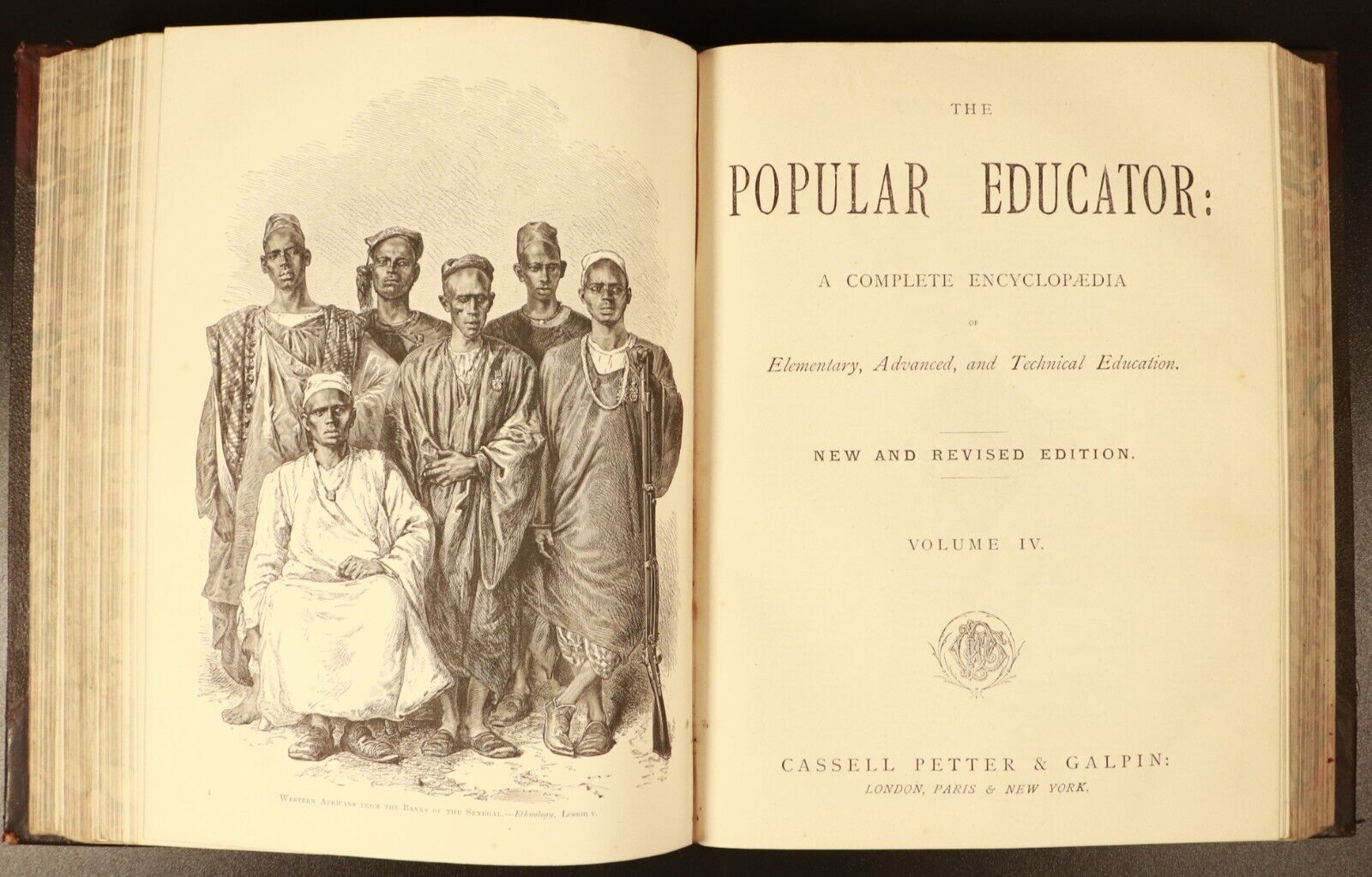 c1888 6vol The Popular Educator Antique General Reference Book Set Illustrated