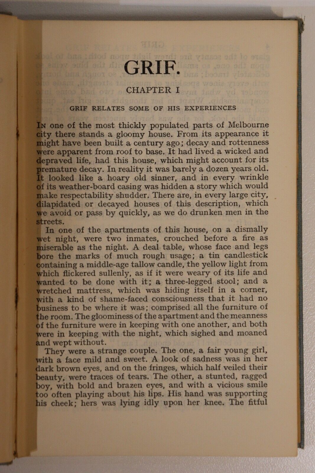 c1915 Grif: A Story Of Australian Life Antique Australian Colonial Fiction Book