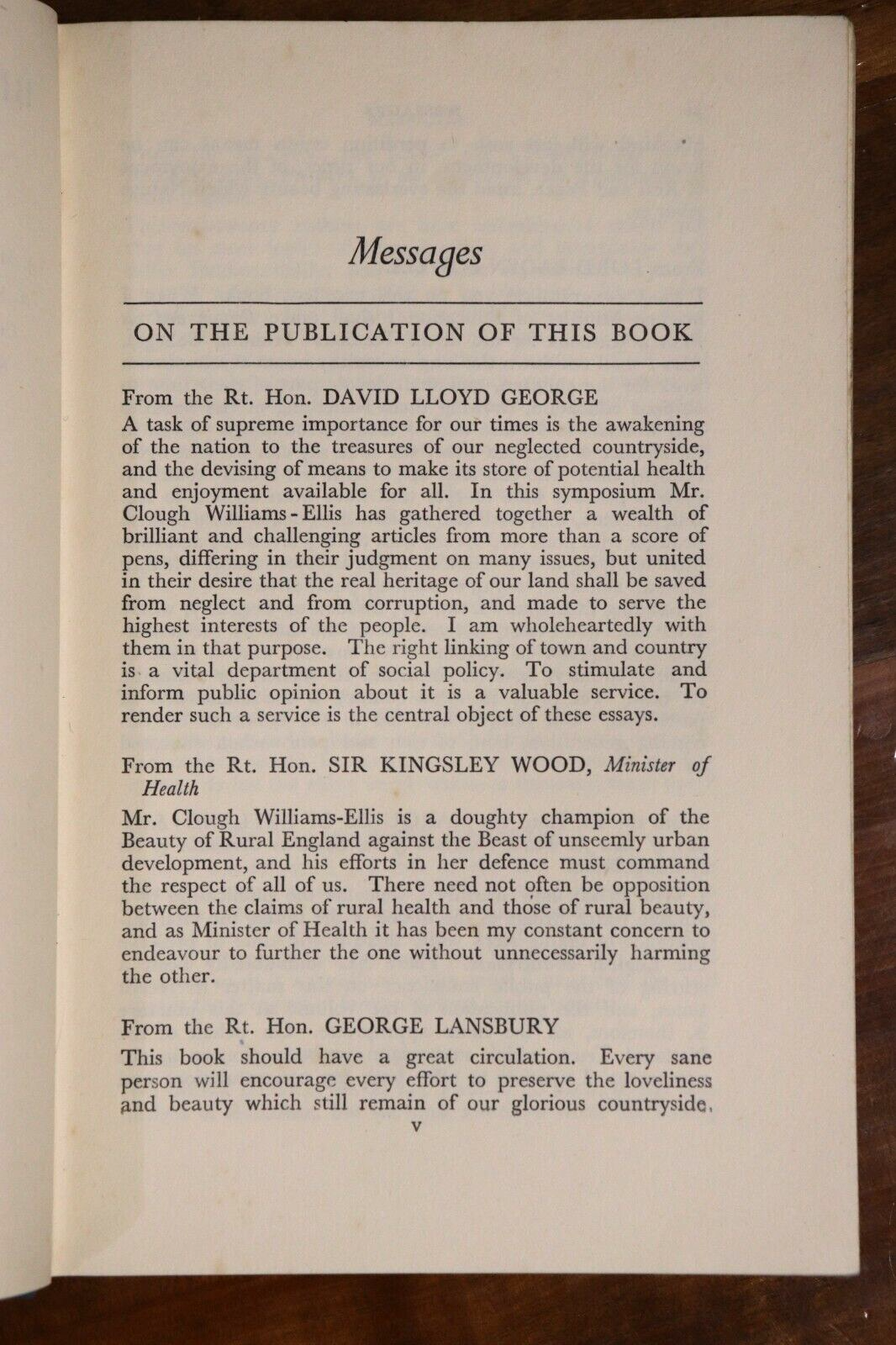 1938 Britain & The Beast: Clough Williams-Ellis Antique British History Book