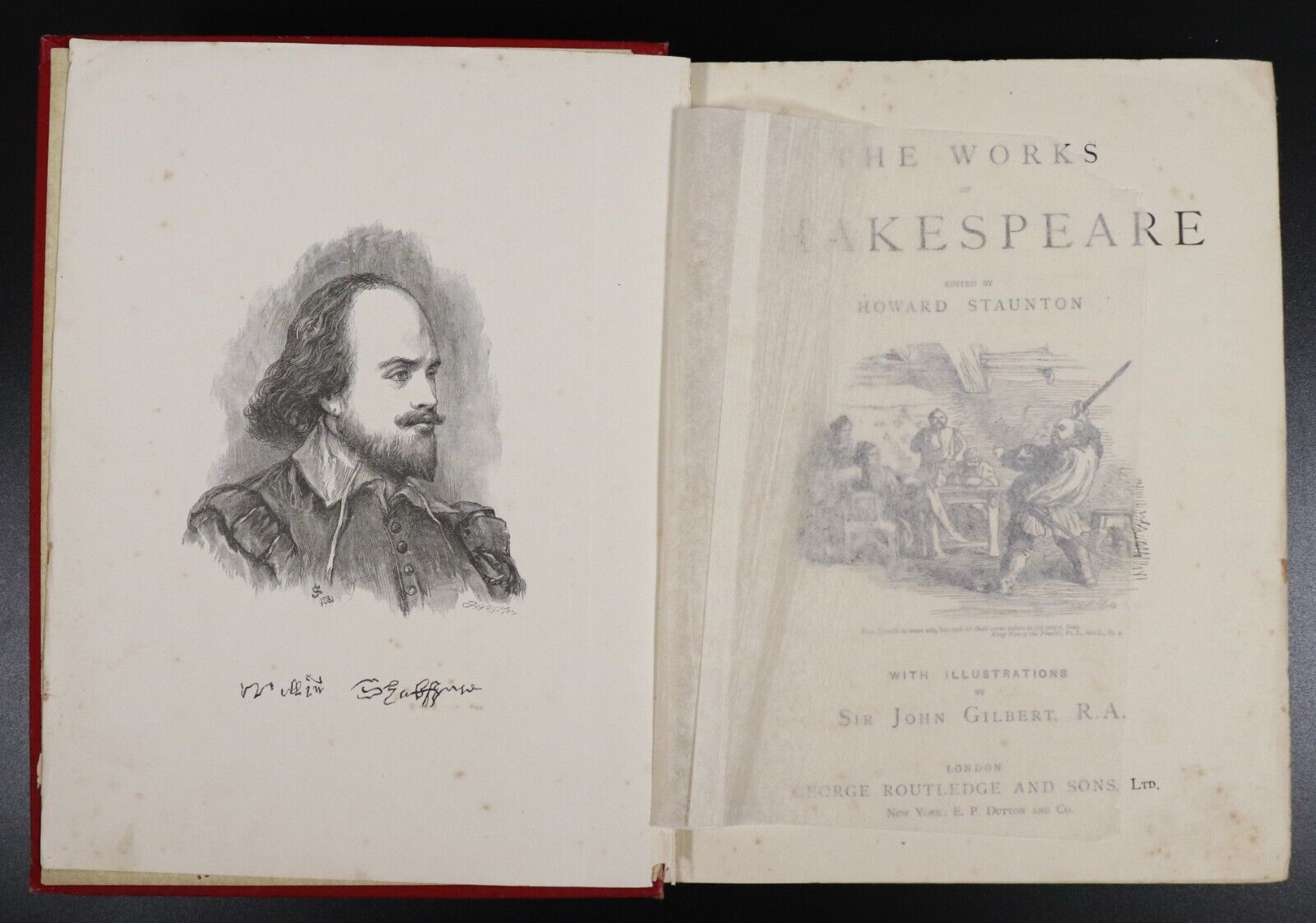 c1915 Sir John Gilbert's Shakespeare by Howard Staunton Antique Literature Book