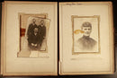 c1920 Antique Leather Photo Album Brass Clasp COOPER Family 54 Original Photos-12
