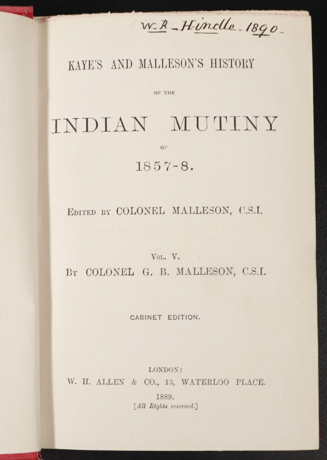 1888 6vol History Of The Indian Mutiny Kaye & Malleson Antique Military Book Set