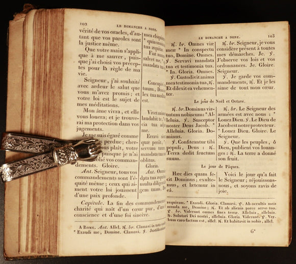 c1828 Le Paroissien Complete Illustrated Antiquarian French Latin Theology Book