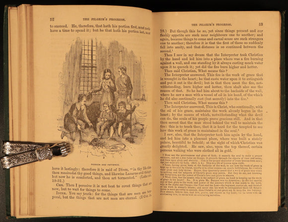c1880 The Pilgrim's Progress by John Bunyan Antique Illustrated Christian Book