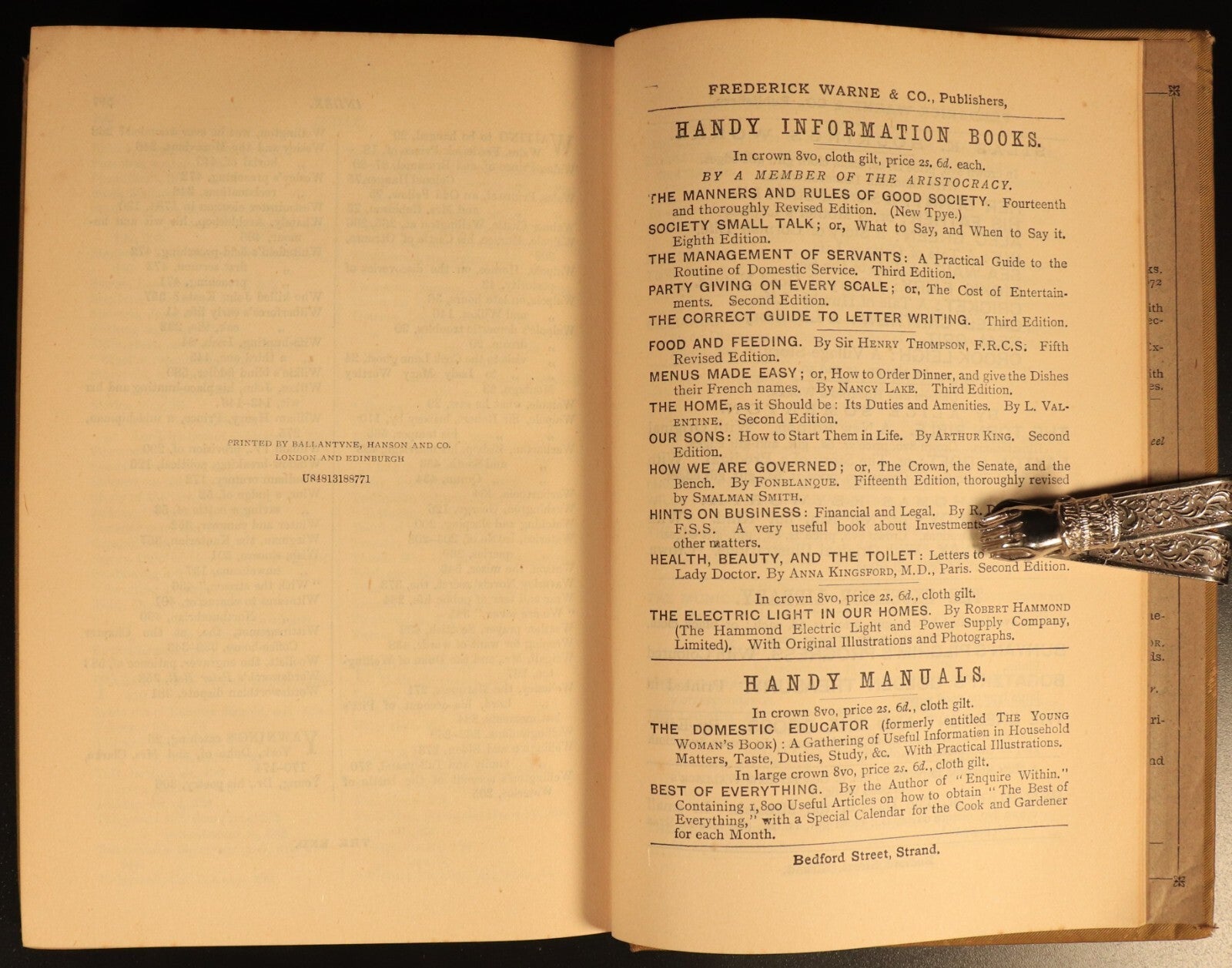 A Century Of Anecdote by John Timbs c1870 Antique Book PLUS Perrottet Bookplate
