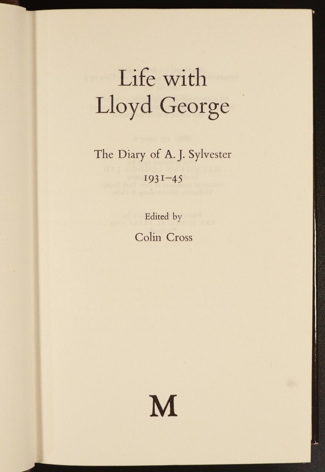 1975 Life With Lloyd George A.J. Sylvester British Political History Book