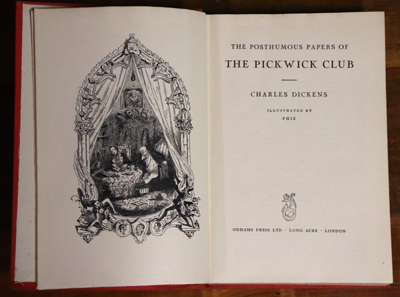 c1930 The Pickwick Club by Charles Dickens Antique Classic Literature Book