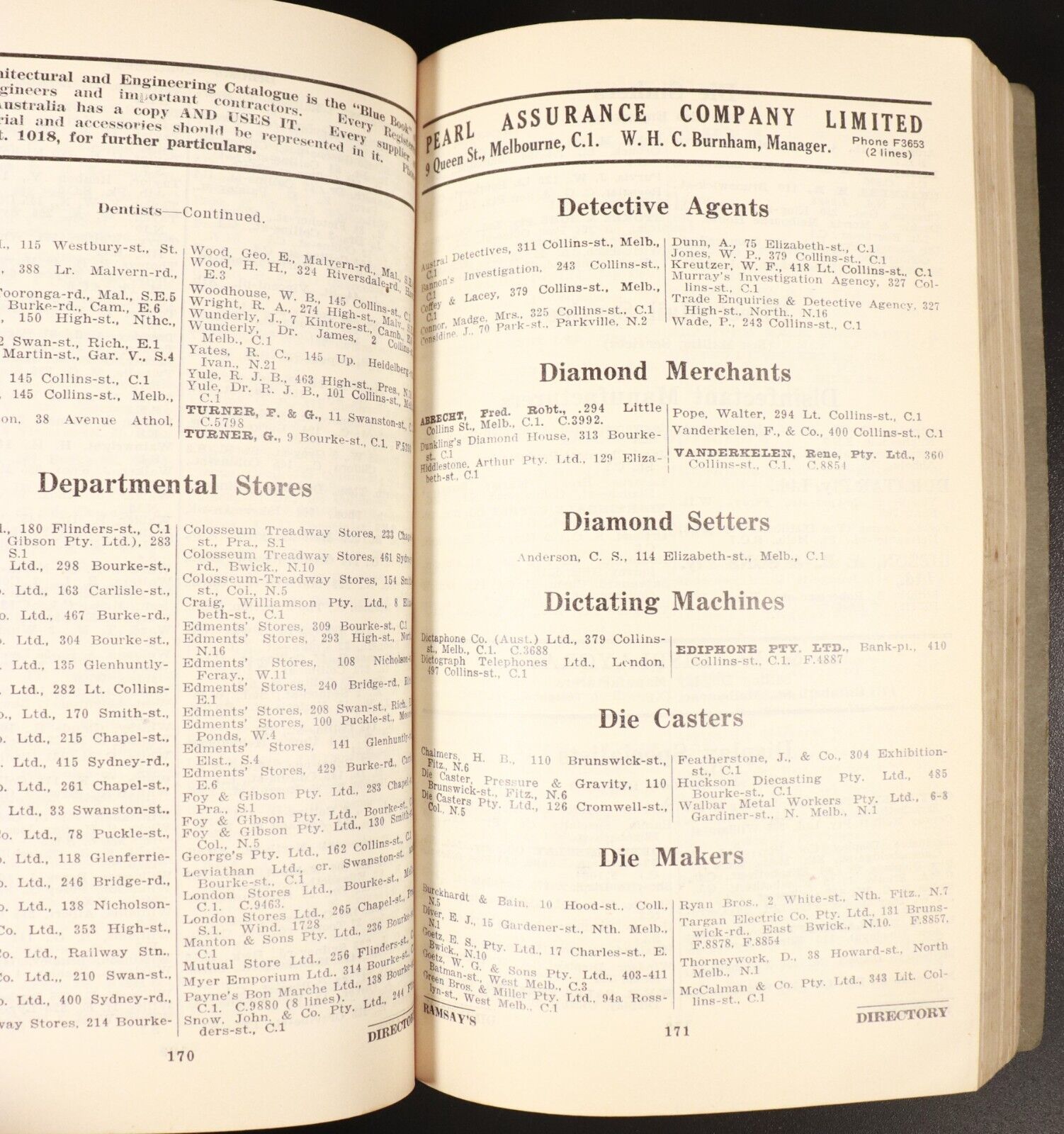 1936 Ramsay's Melbourne Business & Professional Directory History Book 3rd Ed