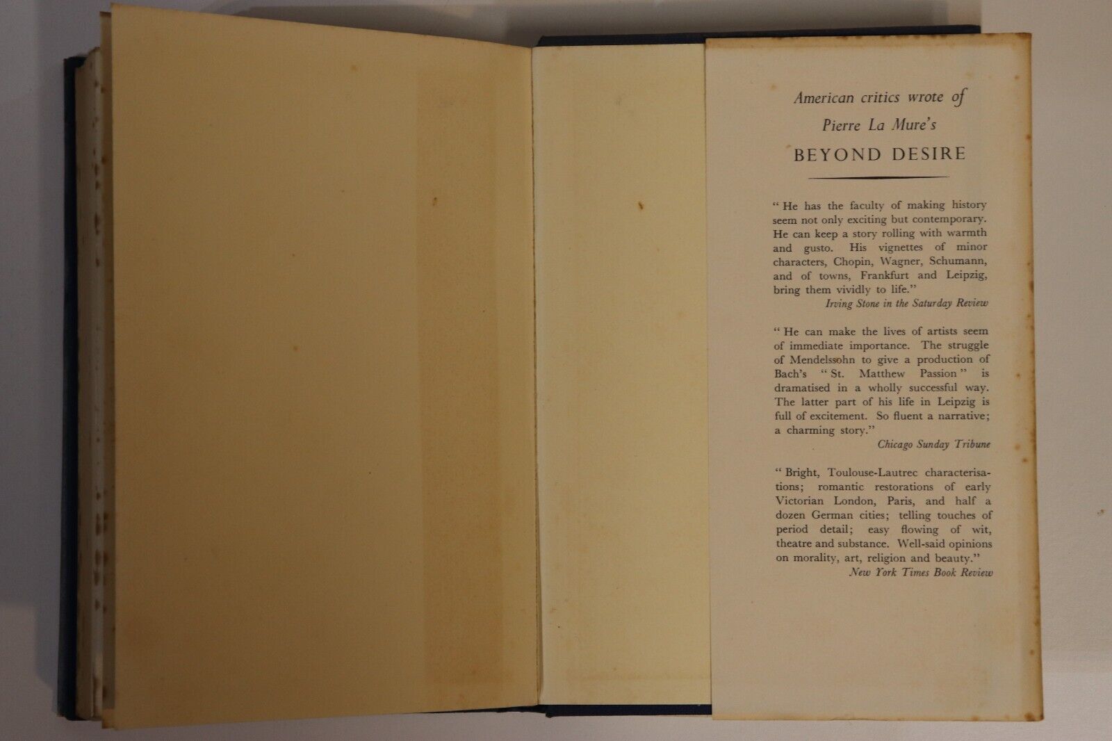 1956 Beyond Desire by Pierre La Mure 1st Edition Vintage Romance Fiction Book